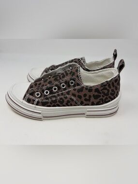 Very G Brown and Black Leopard Print Slip-On Sneakers